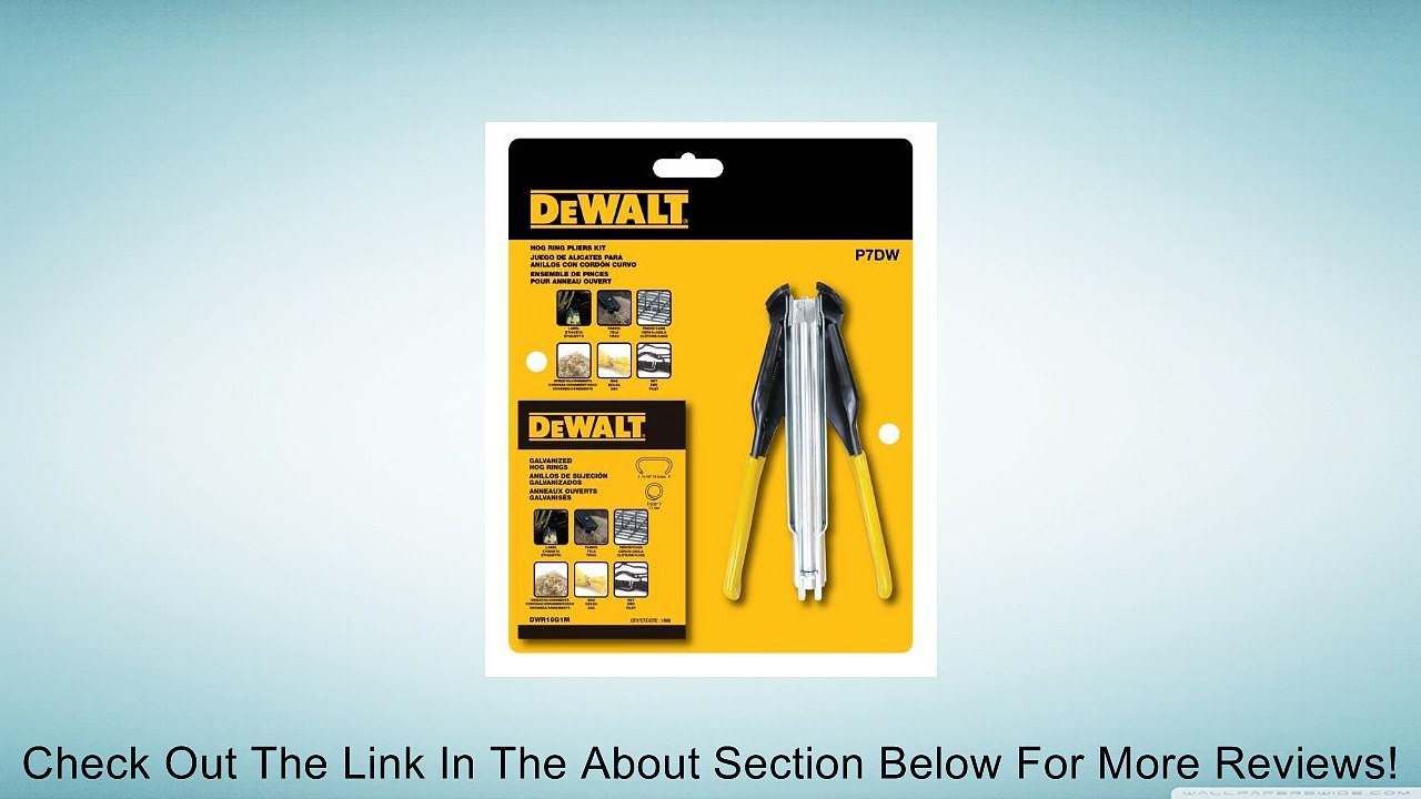 DEWALT P7DW Hog Ring Pliers Kit Review video Dailymotion