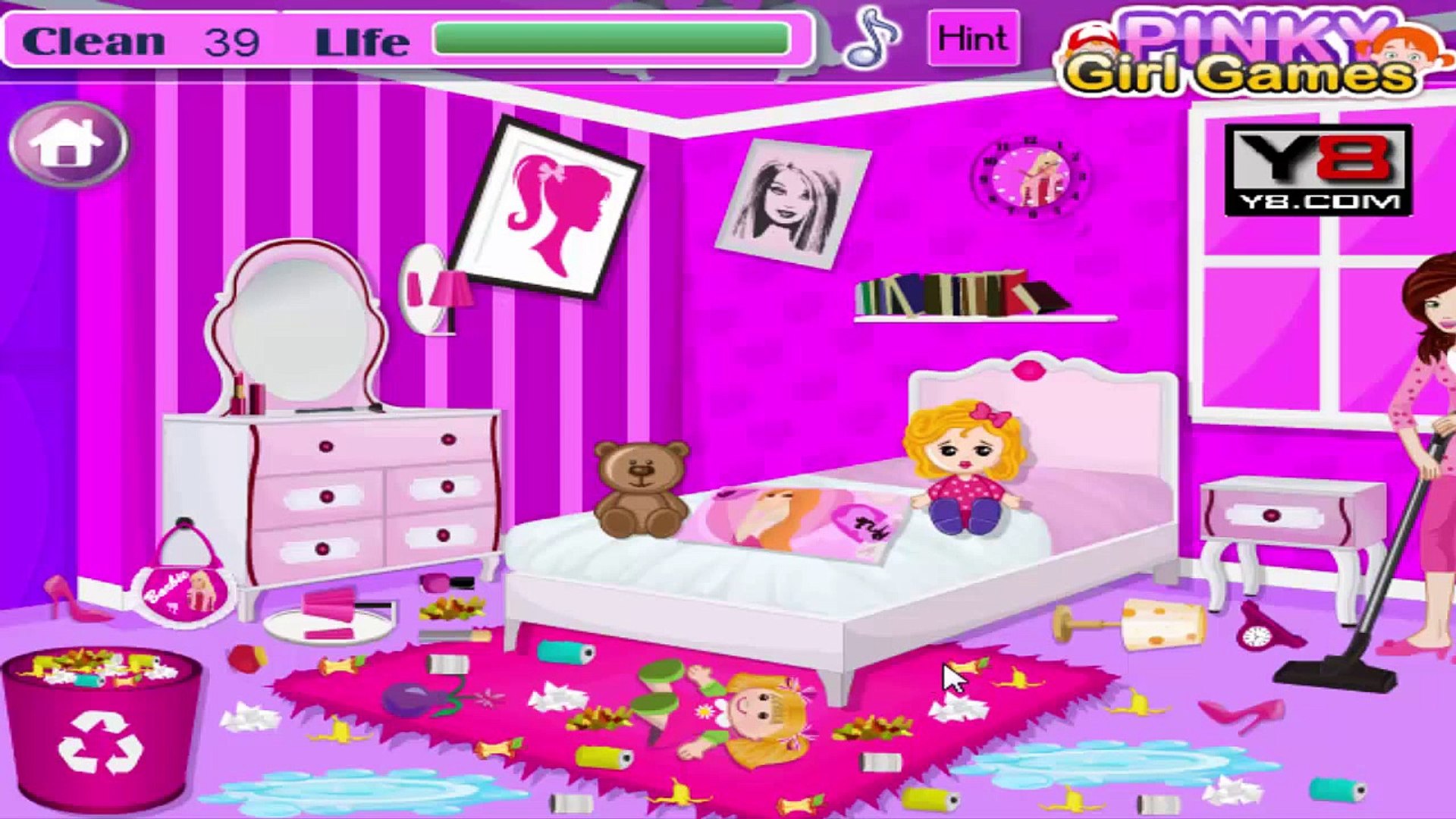 ⁣バービールームのクリーンアップゲーム -  Barbie Room Cleanup Game