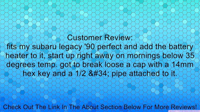 Subaru A0910AS100 Engine Block Heater Review