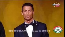 Cristiano Ronaldo Wins Ballon d'Or 2013/2014 Reaction & Crying At His Emotional Speech FUL