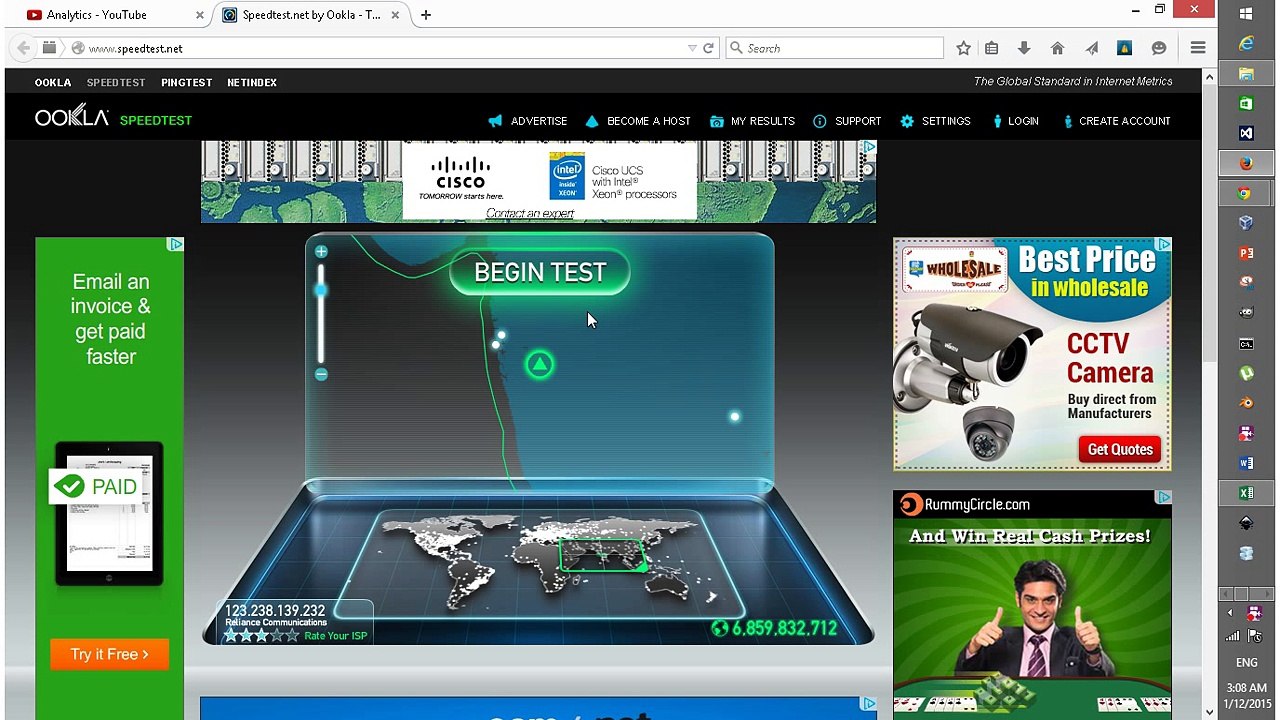 Reliance Broad Band internet Speed Test Pune