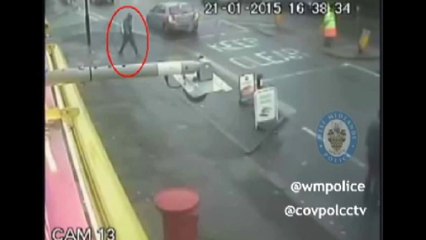 CCTV: Elderly lollipop man has stick stolen in attack