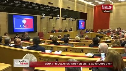 Sarkozy en visite au groupe UMP du Sénat