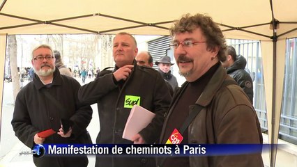 Défense du service public: manifestation de cheminots à Paris