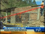 Seis miembros de una familia mueren sepultados por un deslave en Loja