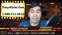 Indiana Pacers vs. New York Knicks Free Pick Prediction NBA Pro Basketball Odds Preview 1-29-2015