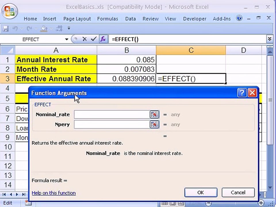 Excel Basics #4- Formulas and Functions