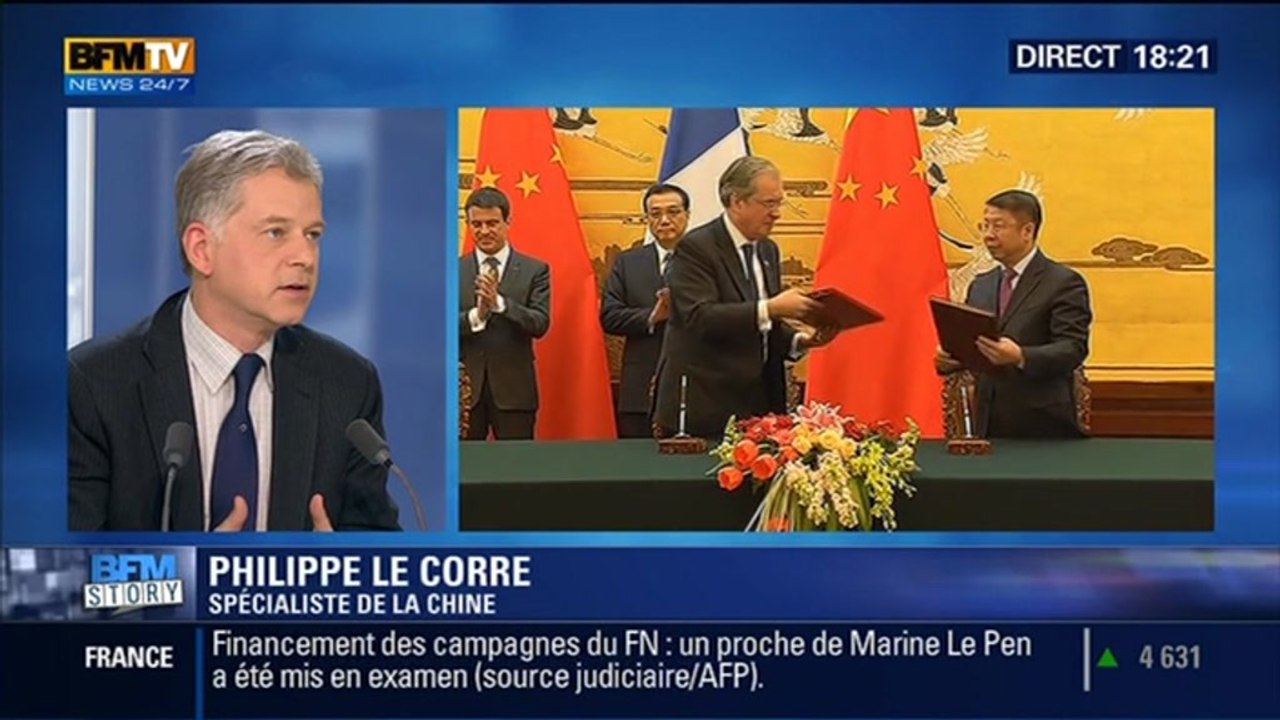 BFM Story: Manuel Valls entame une visite en Chine pour rééquilibrer le commerce franco-chinois - 29/01