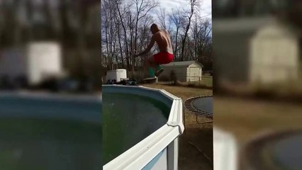 ¡Salto para la historia a piscina congelada!