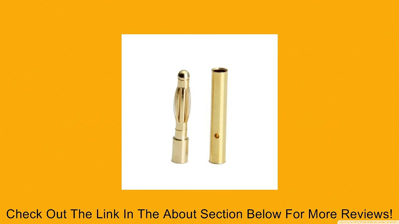 SODIAL(R) 10 Pairs 2.0mm Copper Bullet Banana Plug Connector Male Female Golden Review