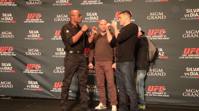 Anderson Silva, Nick Diaz face off for media before UFC 183