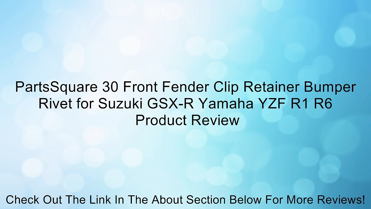 PartsSquare 30 Front Fender Clip Retainer Bumper Rivet for Suzuki GSX-R Yamaha YZF R1 R6 Review