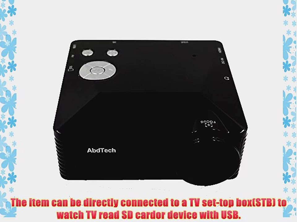 AbdTech Mini LED Projector Fashionable Home Theater Support HD HDMI 108P Video Games TV Movie