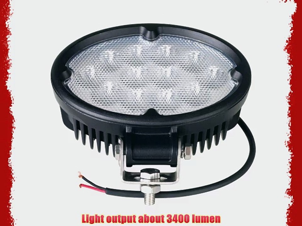 Kohree? Black 6.5 36W LED Work Light Flood Beam 3400Lumen Floodlight IP67 Waterproof