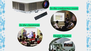 EUG 88 LED Projector HD 1080p Video Home Cinema Theater System 3D Ready 3600 Lumens 1280x800