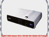 VPLDX11 3000 Lumens 1024 x 768 XGA 700:1 Mobile LCD Projector
