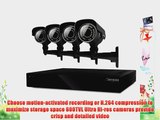 Defender Connected 8CH H.264 500GB Smart Security DVR with 4 x 600TVL IR Cut Filter 100ft Night