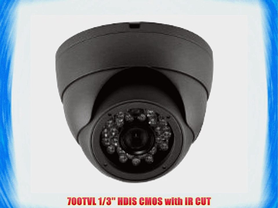 Shantech CCTV Security Camera - 700 TVL Day Night Vision Vandalproof Dome CMOS HDIS 1/3'' 3.6mm