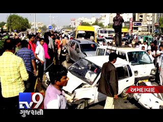 Download Video: Speeding Zydus Bus Rammed into Vehicles, Ahmedabad - Tv9 Gujarati