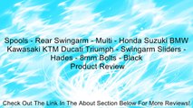 Spools - Rear Swingarm - Multi - Honda Suzuki BMW Kawasaki KTM Ducati Triumph - Swingarm Sliders - Hades - 8mm Bolts - Black Review