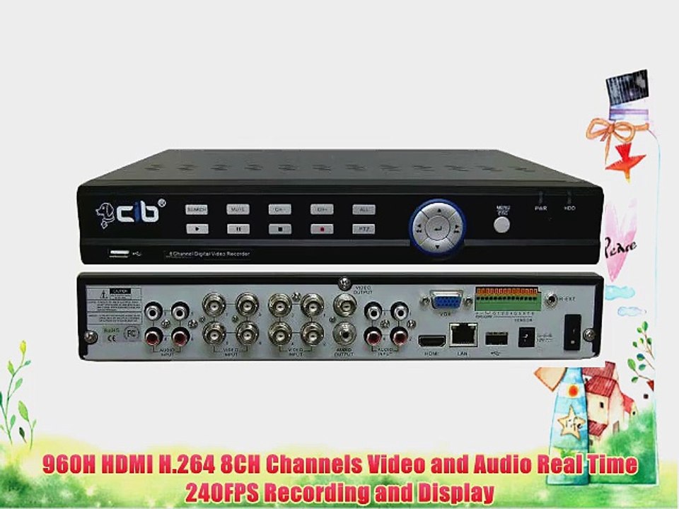 CIB J960H08N500G 960H HTMI High Resolution 8 CH Netwrk Security Surveillancw DVR With 500GB