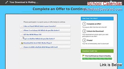 School Calendar Download (Instant Download)
