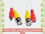 (3) Pack 125ft Pre-made All-in-One Video and Power BNC RCA Cable with BNC to RCA Connector