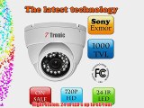 7 Tronic Security Cameras CCTV Surveillance 2 Dome 1000TVL 24IR Fixed Lens 3.6mm Sony Exmor