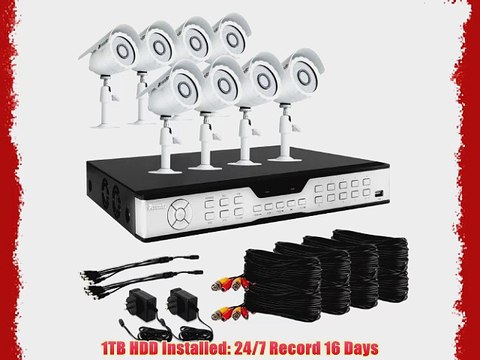 Zmodo 16CH Real-time Security DVR System with 1TB HDD