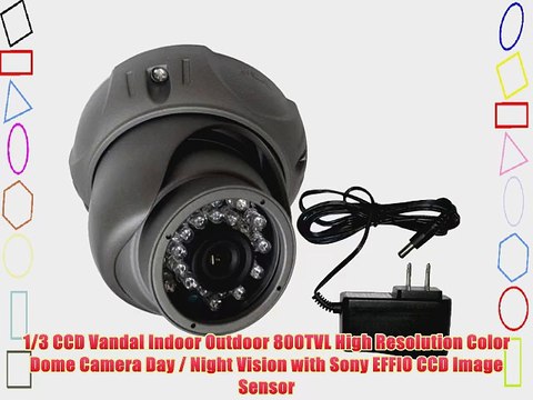 CIB CUC8403 480TVL Outdoor CCD Vandal Dome IR Day Night Security Camera w/Son...