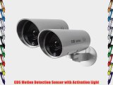 Best Vision 2-Pack Dummy Wireless Outdoor Silver Bullet Security Camera with Motion Sensor/Light