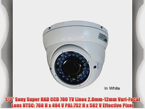 IC Realtime ICR-300H3W Weatherproof Vandal Proof IR Dome 1/3 Sony Super HAD CCD 700 TV Lines