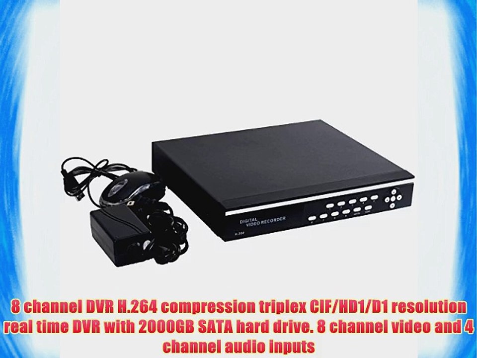 VideoSecu 8 Channel Video H.264 Stand Alone DVR Real Time Network Digital Video Recorder Support