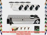 GW Security 4 Channel 960H Security Camera DVR CCTV System with 4 x 850 TVL Cameras and Pre-Installed