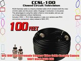 6PC 100FT CCTV Premade Siamese Video Cable Security Camera 100FT Black RG59 BNC
