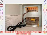 4 Channels 12V DC Regulated Distributed Power Supply panel individually fused 5 AMP Total Output