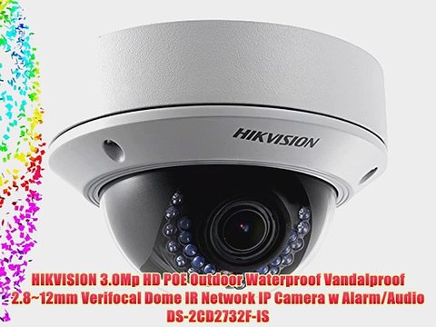 HIKVISION 3.0Mp HD POE Outdoor Waterproof Vandalproof 2.8~12mm Verifocal Dome IR Network IP