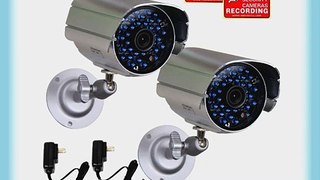 VideoSecu 2 x Outdoor IR Bullet Security Cameras Day Night Vision 36 Infrared LEDs Home CCTV