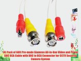 (4) Pack of 60ft Pre-made Siamese All-in-One Video and Power BNC RCA Cable with BNC to RCA