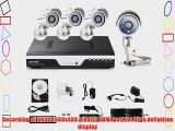 8CH Security Camera System w/ 4 Outdoor/Indoor 700TVL Hi-Resolution Weatherproof Surveillance