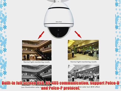 IntelliSecu 4 High Speed. 480TVL. 10x Optical Zoom. Analog. Pan Tilt Zoom Security Dome Camera