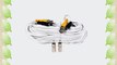VideoSecu 2 Pack 100ft Feet Video Power Cables BNC RCA Security Camera Extension White Wires