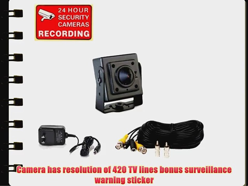 VideoSecu Mini Pinhole CCD Security Camera Indoor Hidden Surveillance Kit with Camera Power