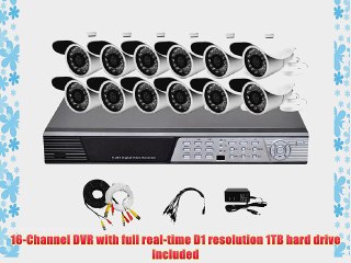 iPower Security SCCMBO0010-1T 16-Channel 1TB Hard Disk Full D1 DVR Security Surveillance System