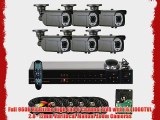 GWSecurity 8CH400WHD 8 Channel DVR   6 x 1000TVL (720P) Vari-Focal Zoom 147 feet IR Outdoor