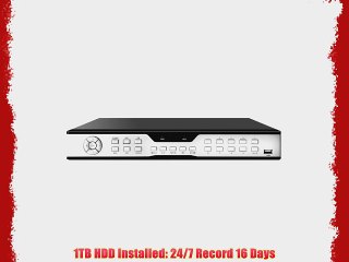 ZMODO 16CH DVR CCTV Security Surveillance System with 4 Bullet Sony CCD 65ft Night Vision Cameras