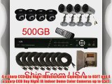 CIB K808W500G8653-8401 8CH Network Security Surveillance DVR 500GB 8 CCD Came...