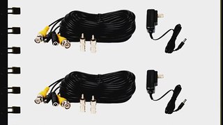 VideoSecu 2 Pack 100 Feet Camera Video Power Extension Cables with 2 of 12V DC 500mA Power