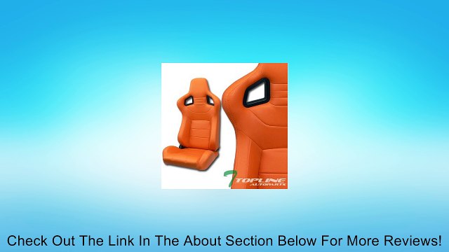 MU SPORT ORANGE STITCH PVC LEATHER RECLINABLE RACING BUCKET SEATS+SLIDER L+R T01 Review