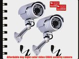 VideoSecu 2 Bullet Security Cameras Outdoor IR Day Night Vision Wide Angle Home Surveillance